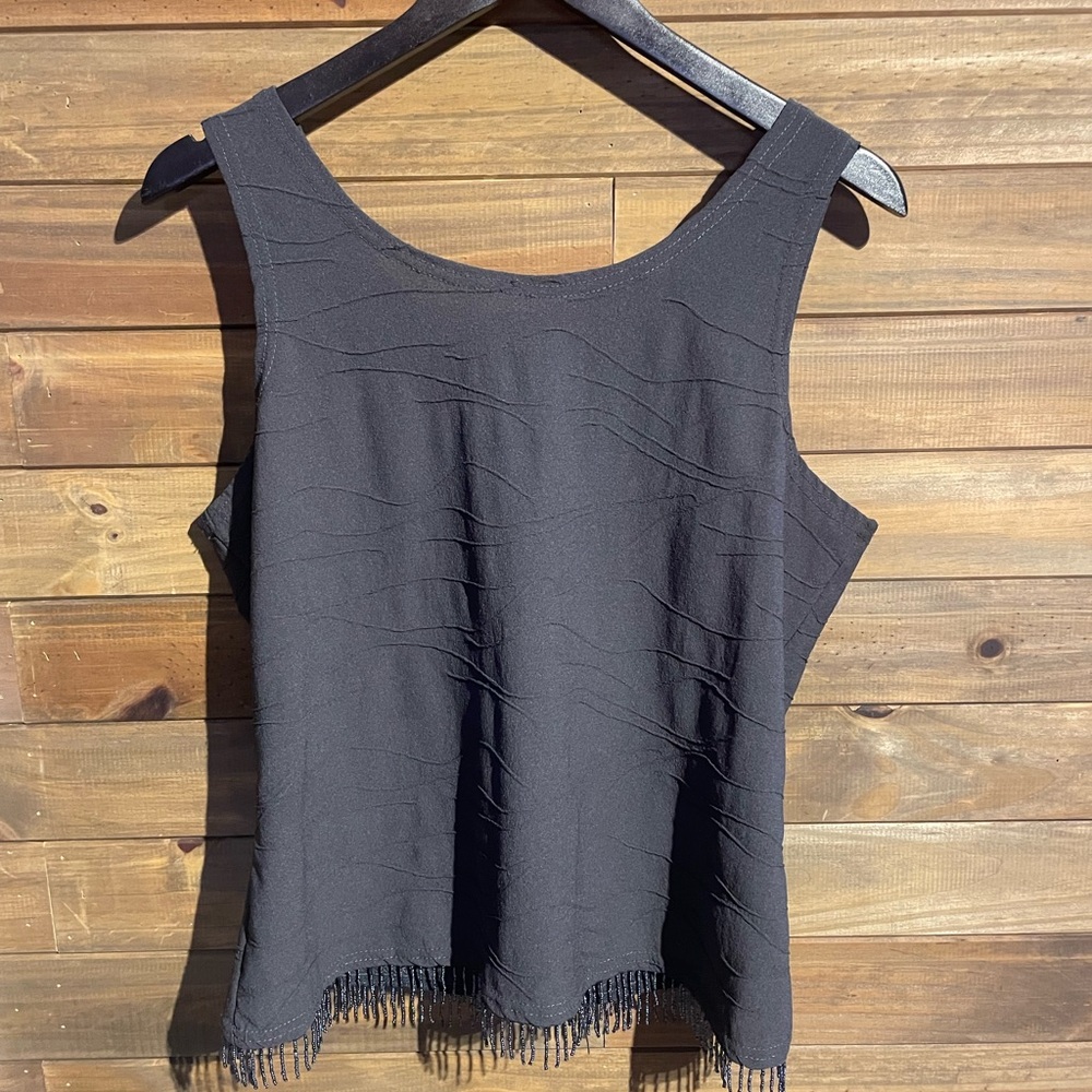 Joseph Ribkoff Black Textured Tank Top